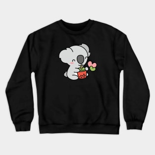Cute Koala Bear Sipping Bubble Tea - Kawaii Boba Crewneck Sweatshirt